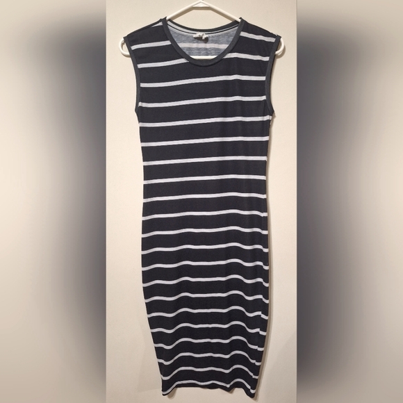 Zara trf small sleeveless bodycon midi black and white stripe dress - Picture 1 of 5
